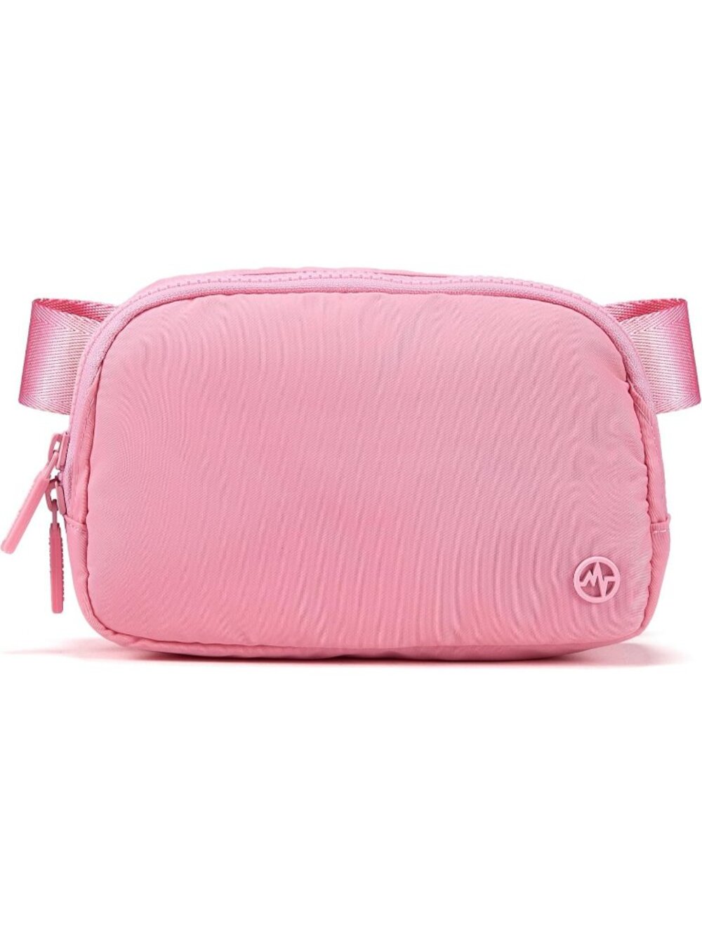 Women's Light Pink Nylon Fanny Pack Belt Bag Water Repellent Crossbody Bag